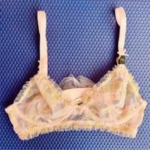 NWT Dream Angels unlined plunge lace bra